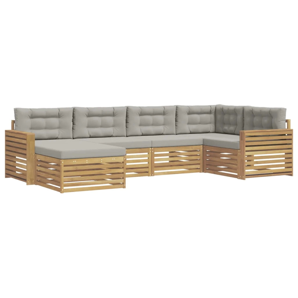 Set di divani da esterno 6 pcs Bianco e Grigio Chiaro 3390771