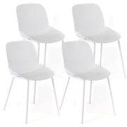 E-STYLO Sedia da pranzo in polipropilene bianco e gambe in metallo bianco, 55cm X 46cm H. 79cm.