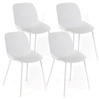 E-STYLO Sedia da pranzo in polipropilene bianco e gambe in metallo bianco, 55cm X 46cm H. 79cm.
