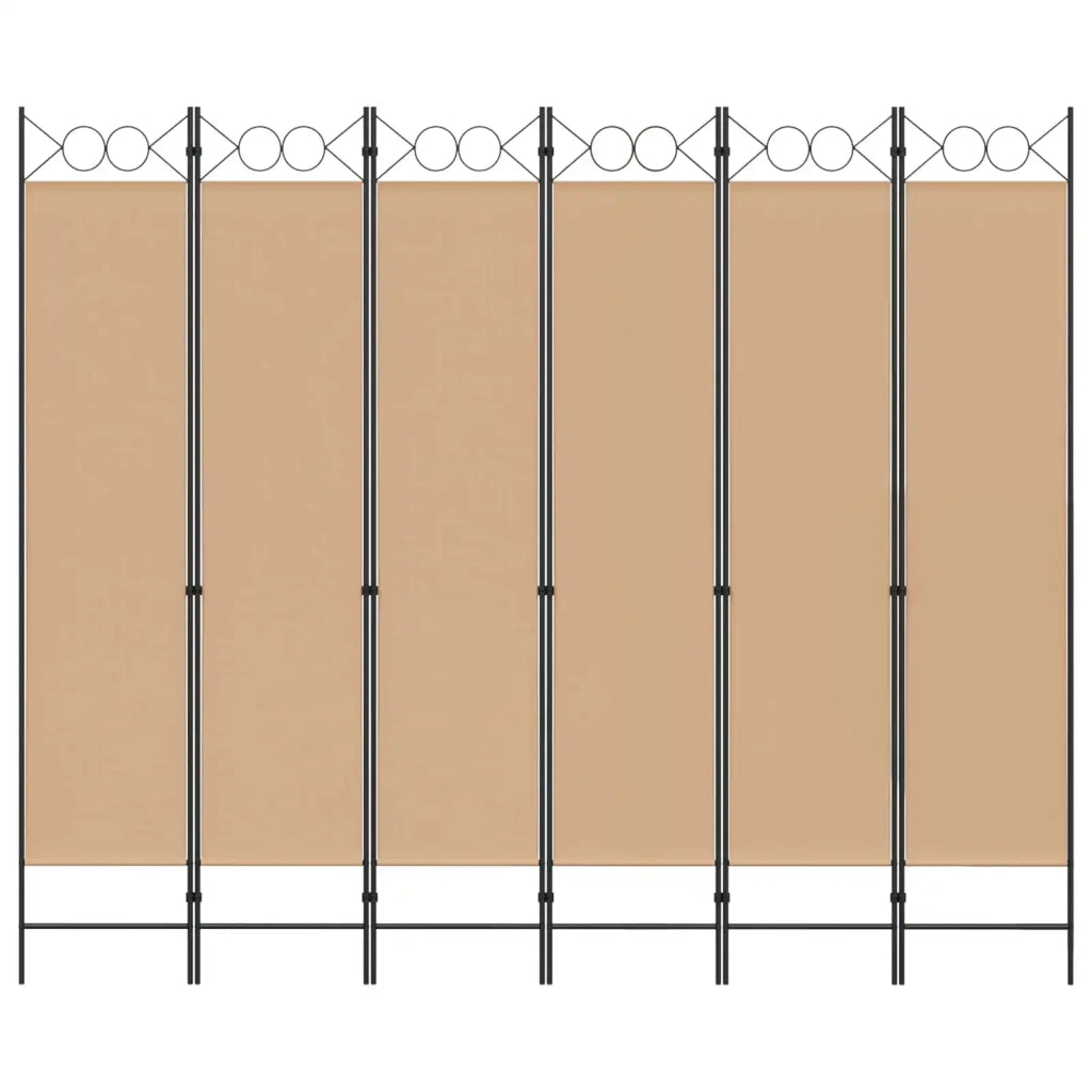 Divisore per Stanza a 6 Pannelli Beige 240 x 200 cm Tessuto 42039202
