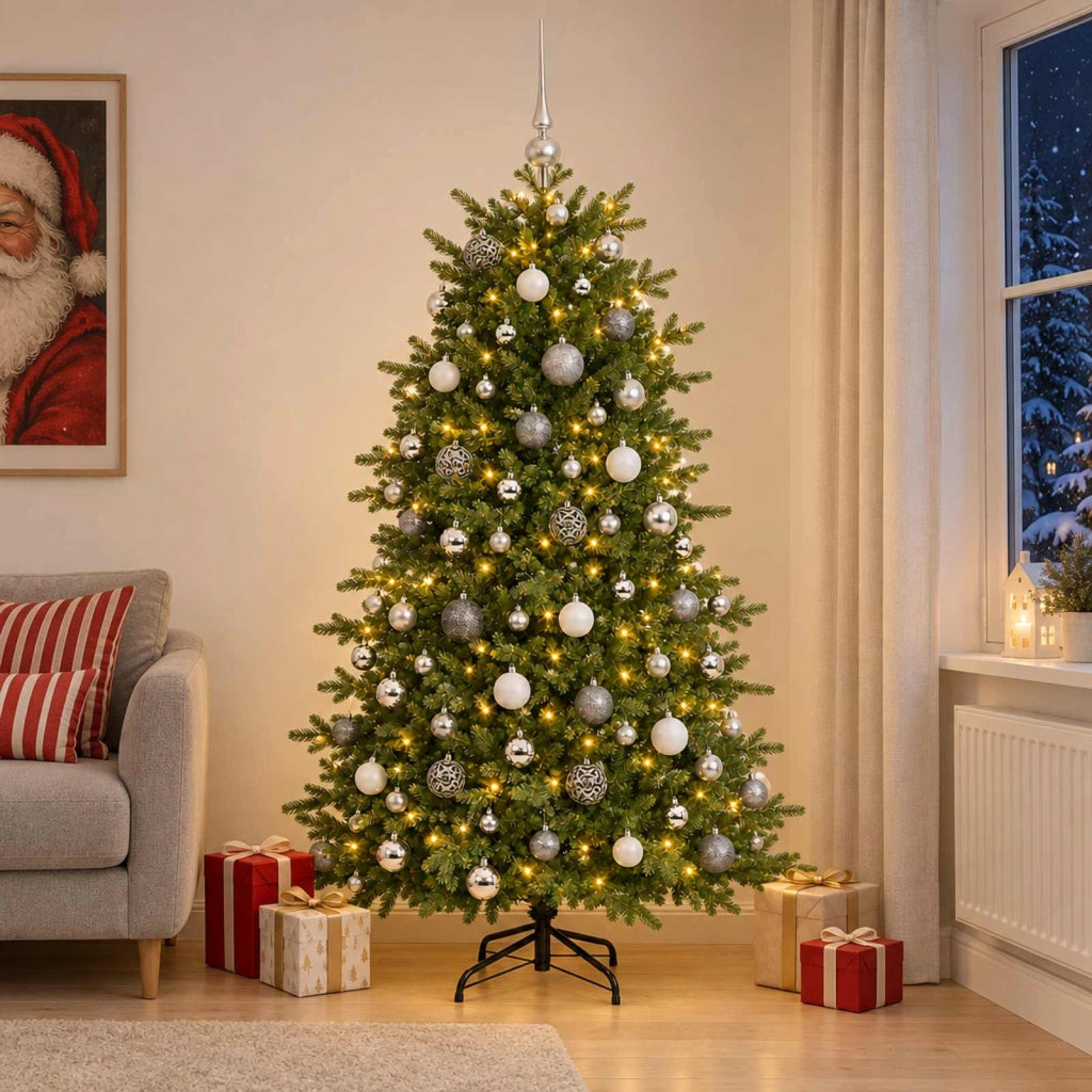 Albero di Natale artificiale con palline 180 cm 300 LED 3467243