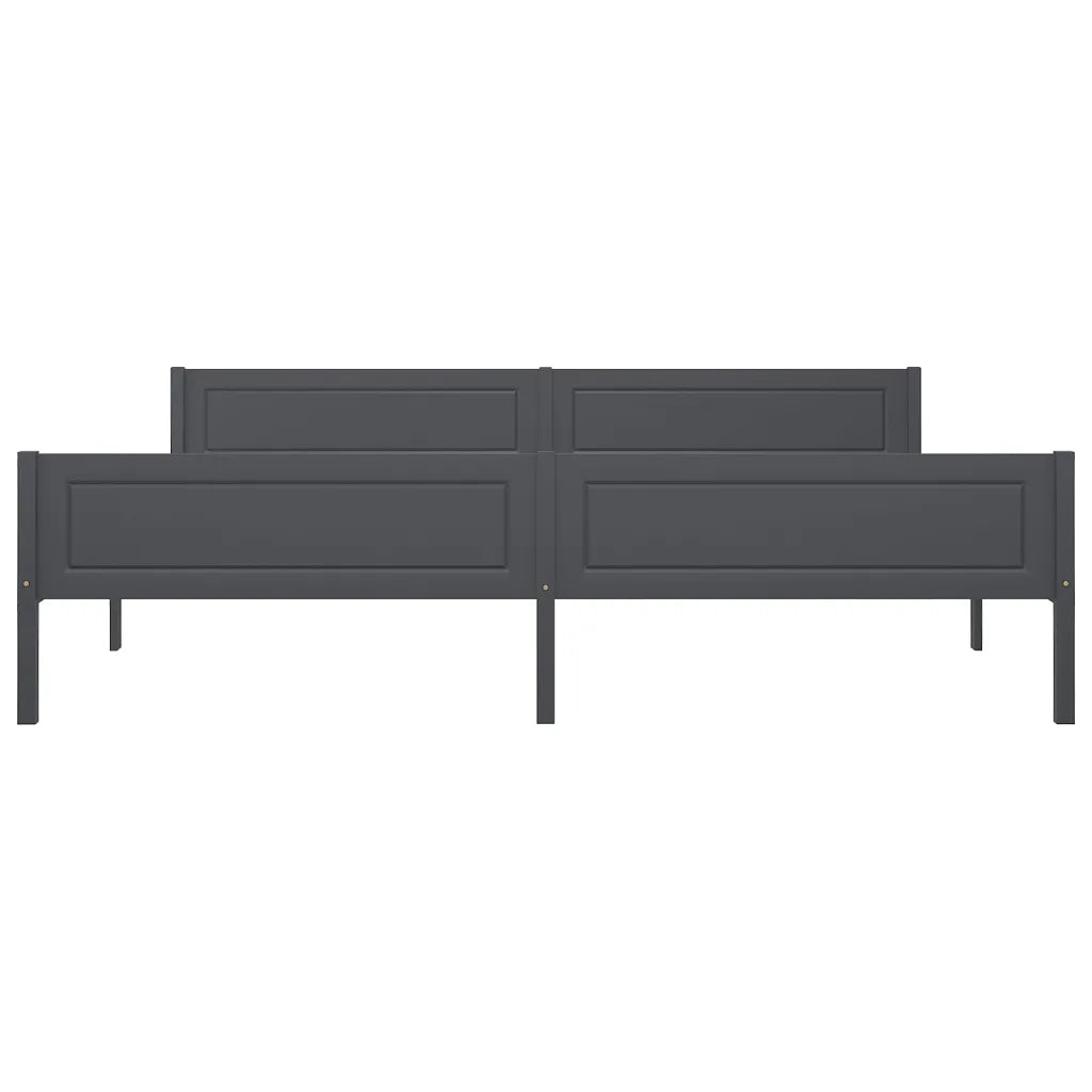 Giroletto senza Materasso Legno Massello Pino Grigio 200x200 cm 322130