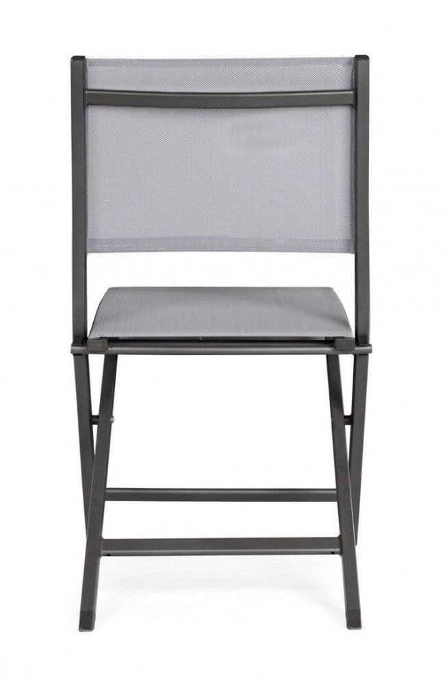 Set 4 Sedie Pieghevole da Giardino 47x57x88h cm Elin Antracite