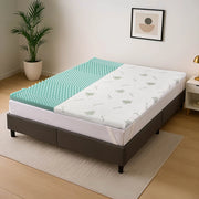 Topper Memory Foam 5 Zone 5 cm Rivestimento Aloe Vera Sfoderabile e Lavabile, Effetto Rinfrescante, 4 Elastici Angolari, Made in Italy Migliora Circolazione e Comfort del Sonno Matrimoniale