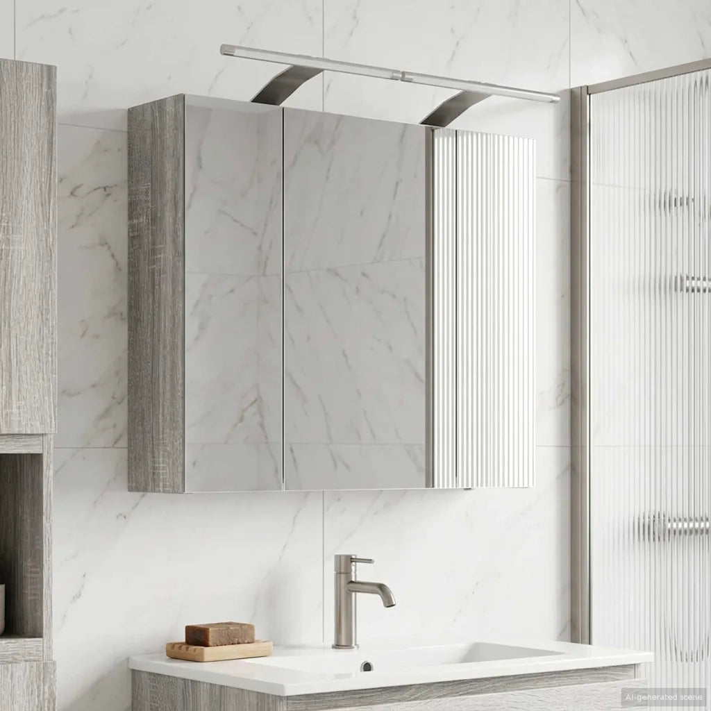 Mobiletto per specchio da bagno Grigio Sonoma 60 x 14,5 x 50 cm