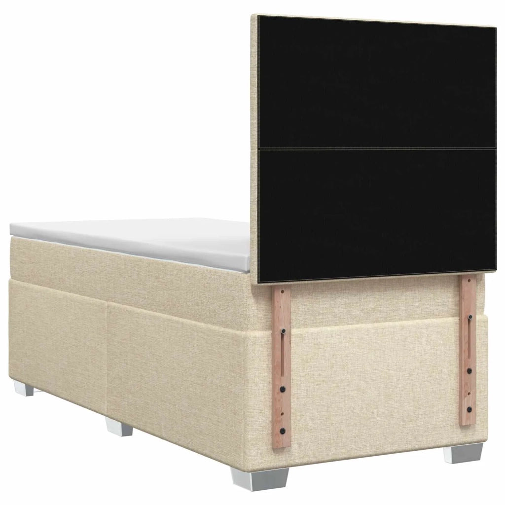 Letto box spring con materasso Crema 100 x 200 cm Tessuto 3454815