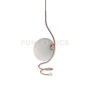 MILU'-R Sospensione 1 luce sferica satinata struttura rame senza base attacco G9 inclusa
