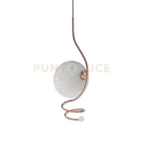 MILU'-R Sospensione 1 luce sferica satinata struttura rame senza base attacco G9 inclusa