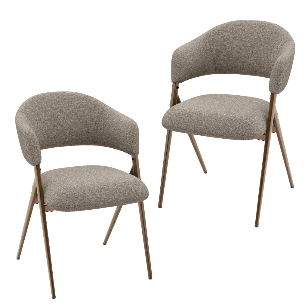 Set di 2 Sedie da Sala da Pranzo – Design Ergonomico e Confortevole, Stile Vintage - marrone