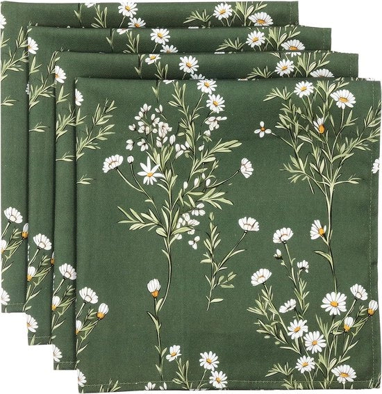 Set di tovaglioli, 4 pezzi, tovaglioli di cotone, 100% cotone, morbidi, comodi, tovaglioli di alta qualità per tavola da pranzo riciclabili, ideali per cene con la famiglia, matrimoni, cucina (45 cm x 45 cm)