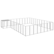 Recinto per gabbia per animali da esterno per cani argento 25,41 m² acciaio 02_0000260