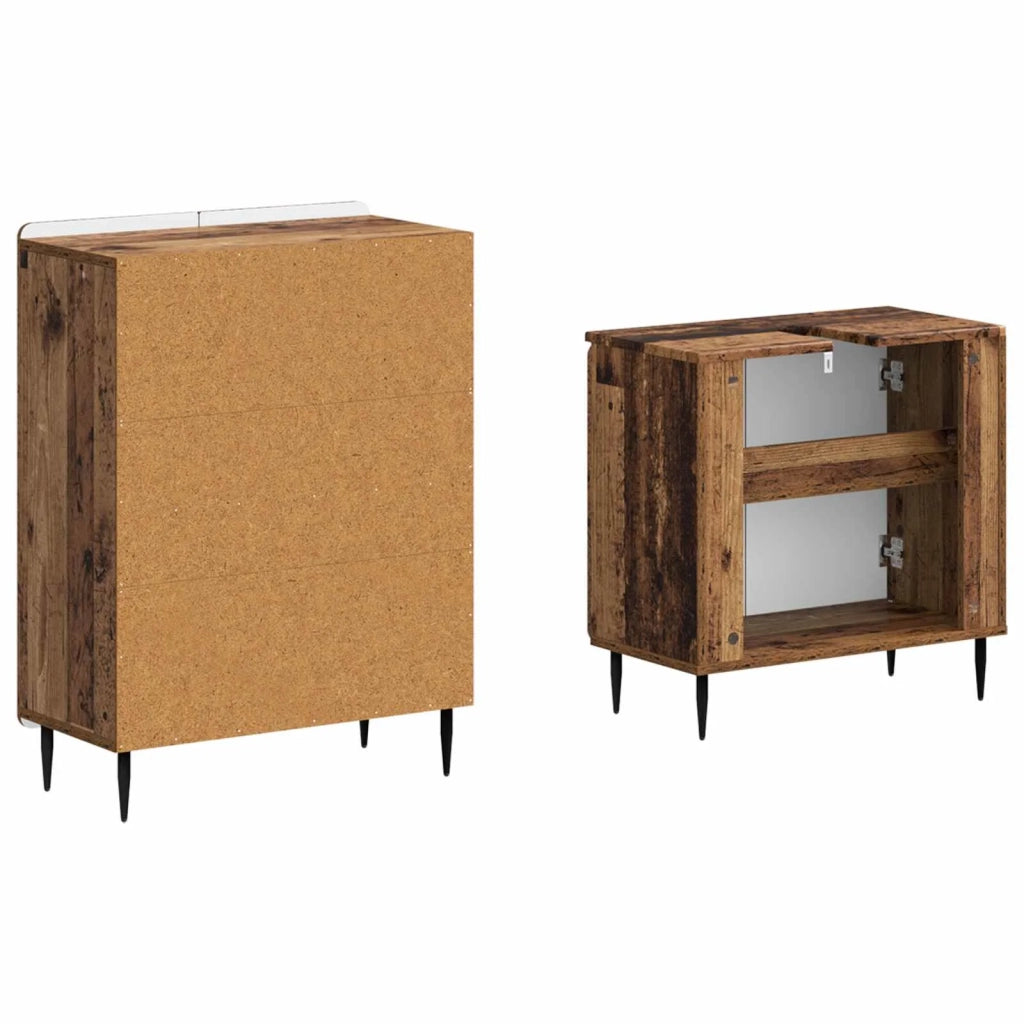 Set di Armadi da Bagno da 2 Pezzi ZWOLLE Legno antico 3417601