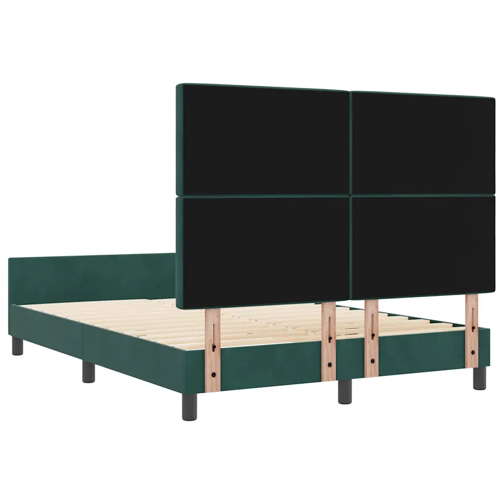 Letto a molle con testiera Verde Scuro 140 x 200 cm Velluto 3344882