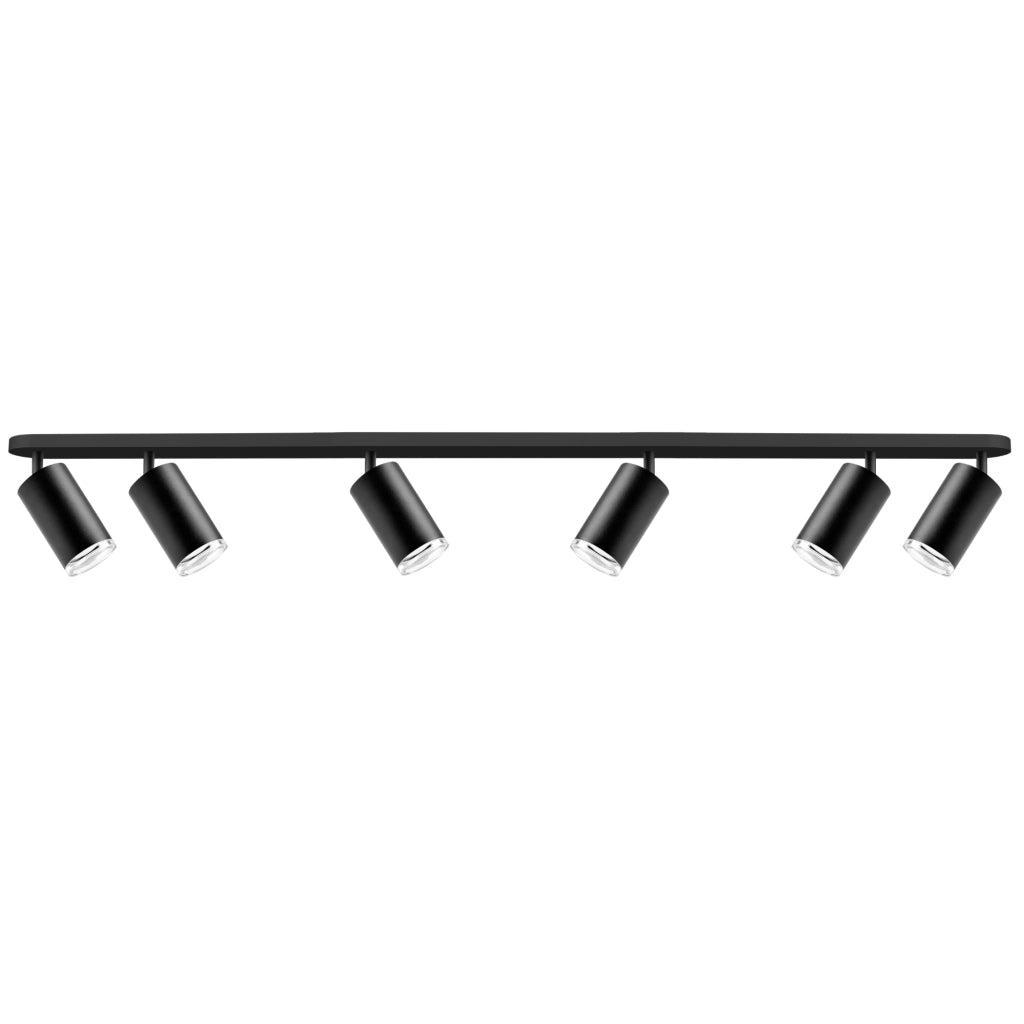Plafoniera/Applique TURYN 6 luci nera GU10 IP44 orientabile