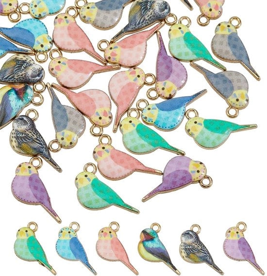 40 pezzi di decorazioni per gioielli in miniatura, hanger colorati per sieraden
