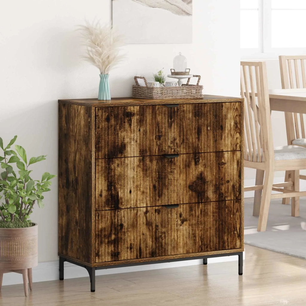 Credenza Rovere fumé 79,5 x 33 x 82 cm Legno multistrato 883439
