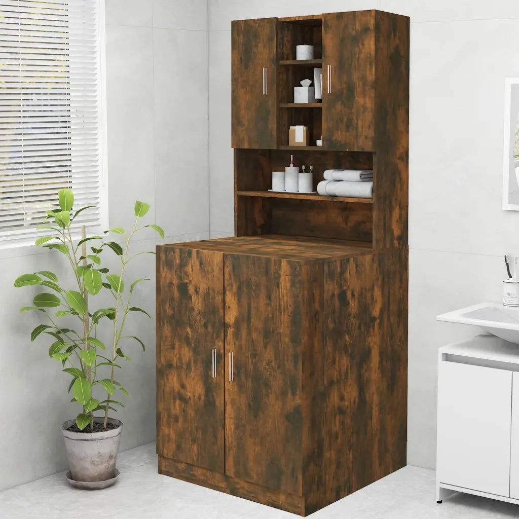 Mobile per Lavatrice Rovere Fumo 70,5x25,5x90 cm cod mxl 78061