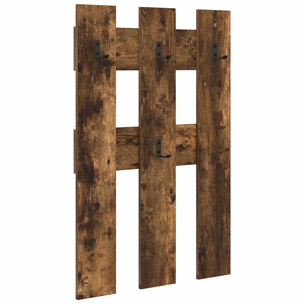 vidaXL Appendiabiti a muro Rovere fumo 65 x 3 x 100 cm