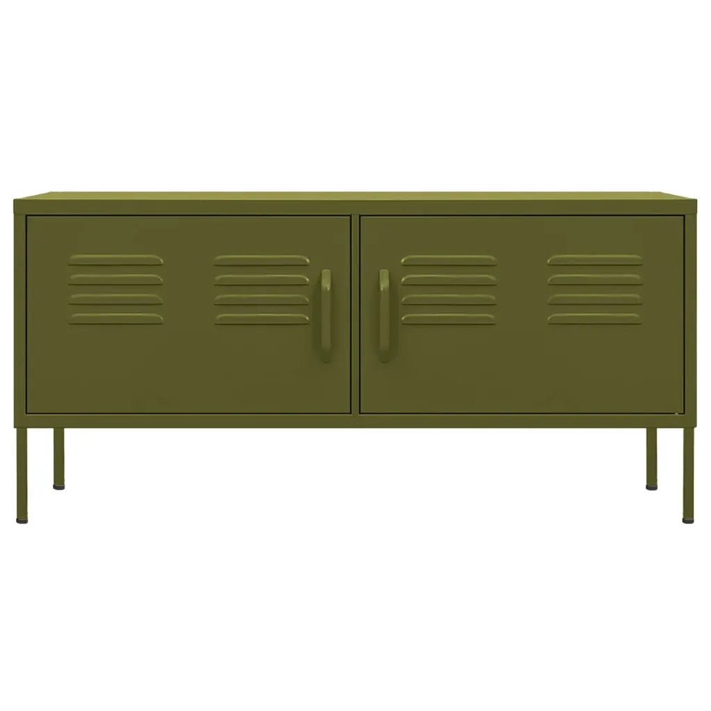 Mobile TV Verde Oliva 105x35x50 cm in Acciaio 336225