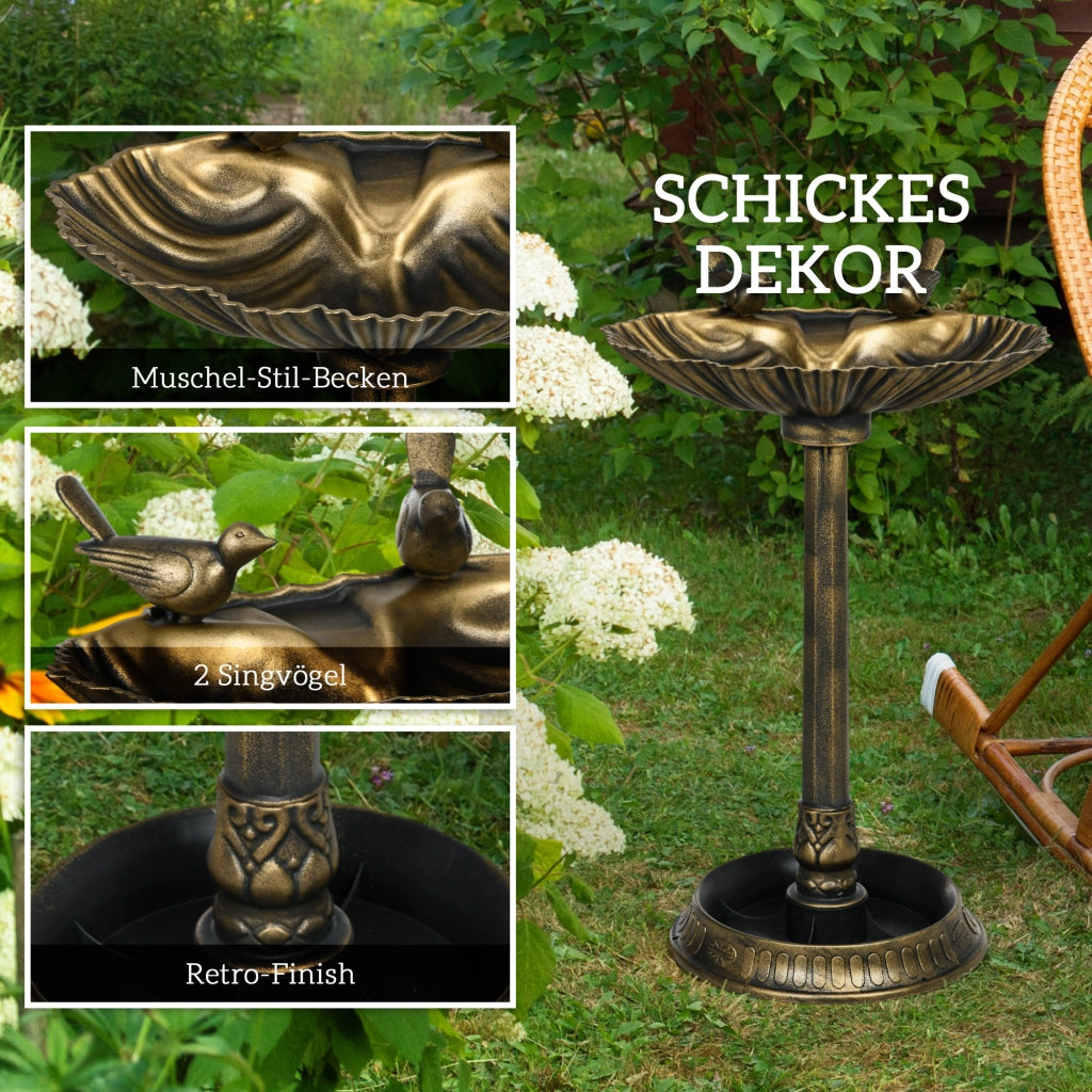 Vasca per uccelli con statue ¨C zephmum ¨C bronzo plastica 49.5x38x81 cm