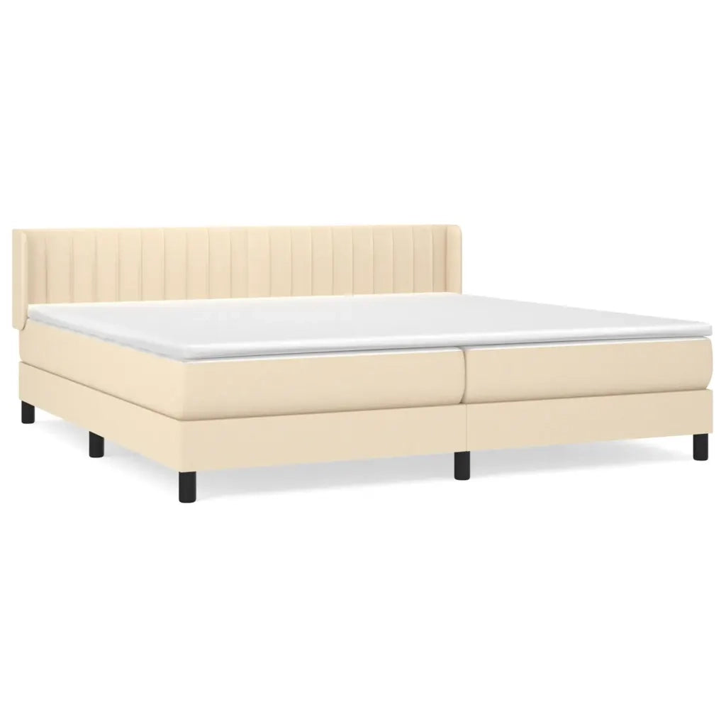 Giroletto a Molle con Materasso Crema 200x200 cm in Tessuto