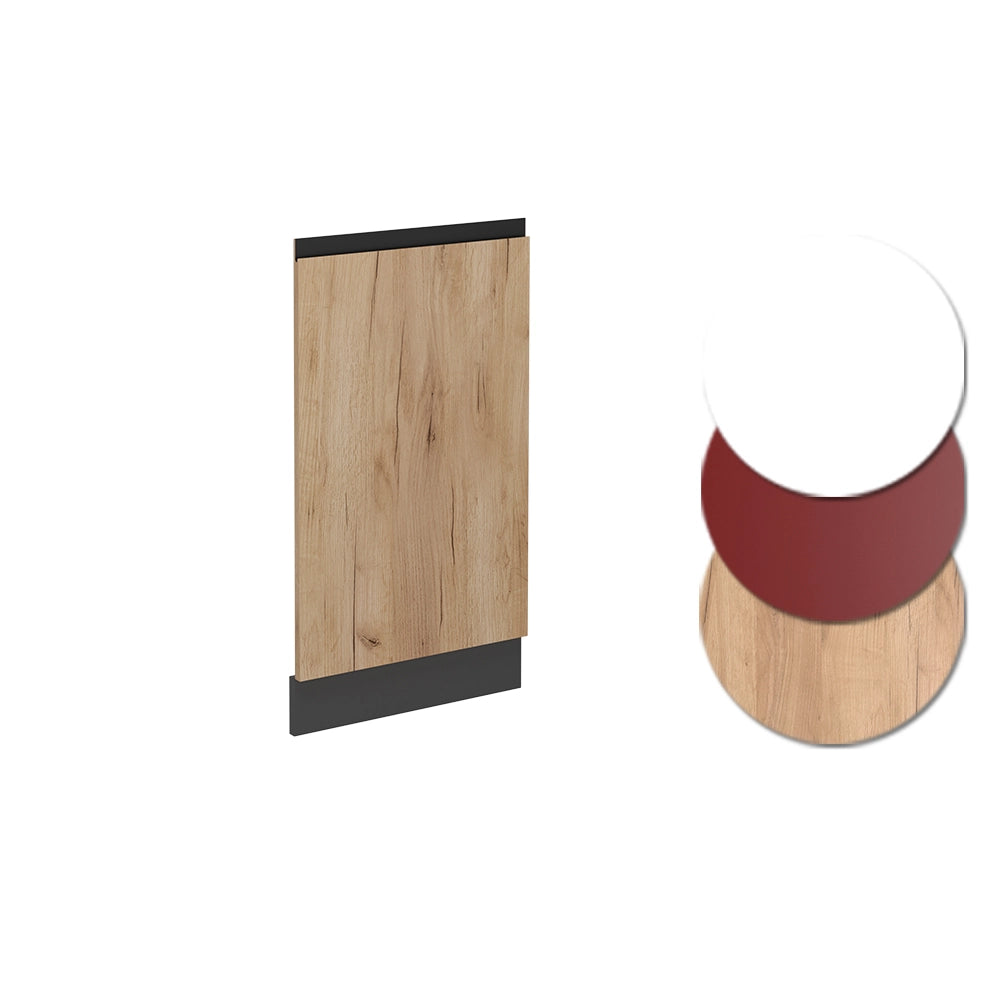 Pannello frontale della lavastoviglie R-Line Rovere dorato/Antracite 45 cm J-Shape senza piano di lavoro Vicco