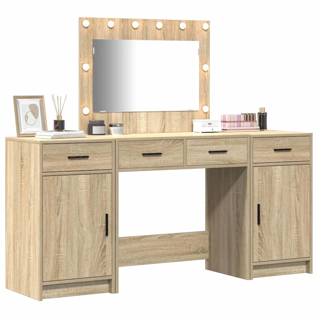 Tavolo da Trucco con cassetto 3 pcs Marrone Legno multistrato 3334247