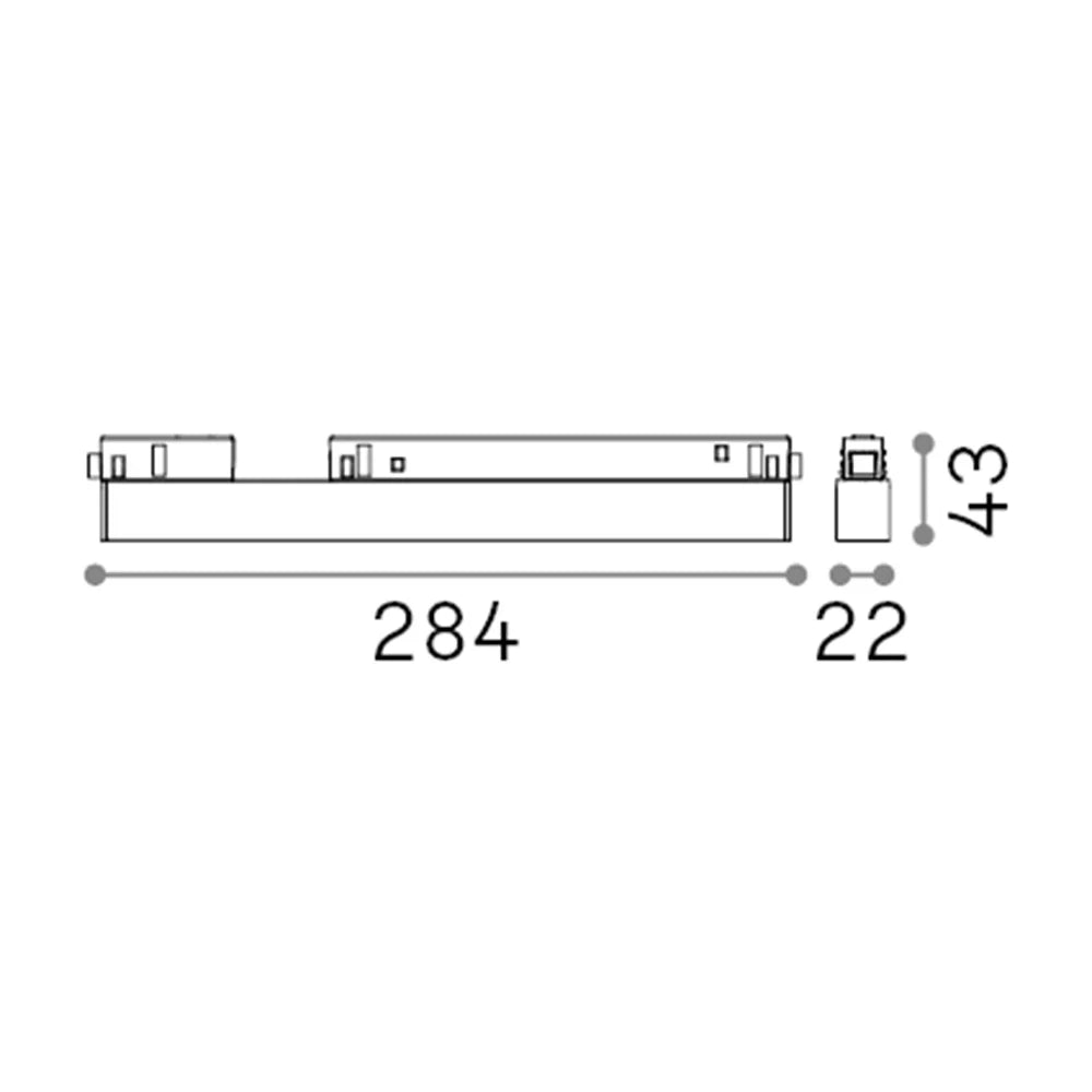 Supporto Lineare Binario Ego Alluminio Nero Led 7W 3000K Luce Calda 1-10V