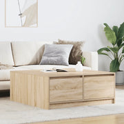 vidaXL Tavolino da Salotto con Cassetti Rovere Sonoma 100x100x40 cm