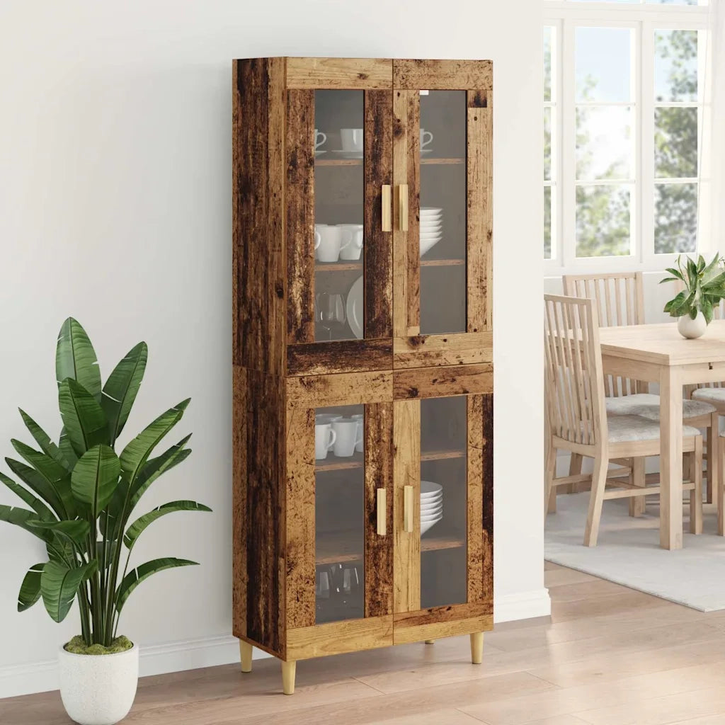 Credenza | Madia | Buffet da pranzo | Armadio da pranzo Legno vecchio 69,5 x 34 x 180 cm Legno multistrato