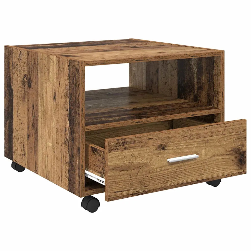 Tavolino da salotto con cassetto Legno vecchio 55 x 55 x 45cm