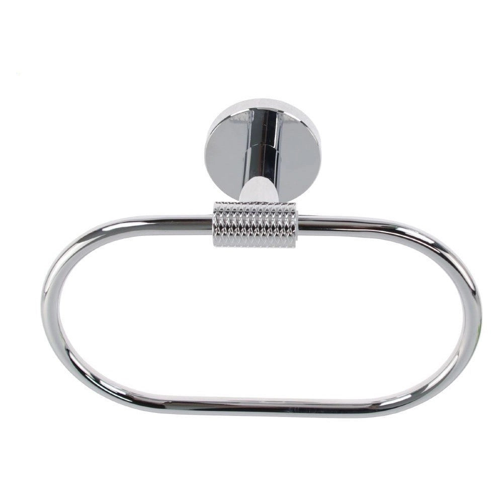 Trade Shop - Porta Asciugamani Ad Anello In Acciaio Accessorio Da Bagno Portasciugamano 87921 -