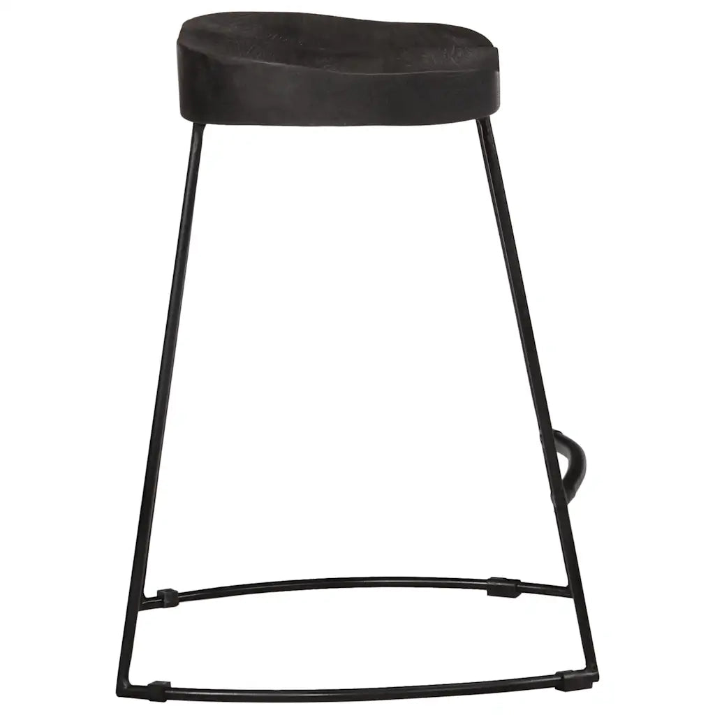 Sgabelli da Bar 2 pz Neri 46x38x52 cm Legno Massello di Mango 4013529