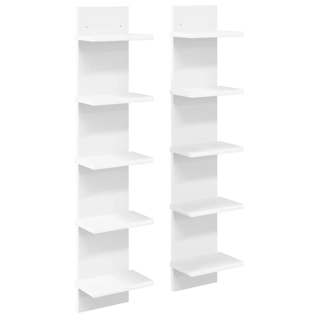 Scaffale da parete 2 pcs Bianco 22 x 15 x 100 cm 8012421
