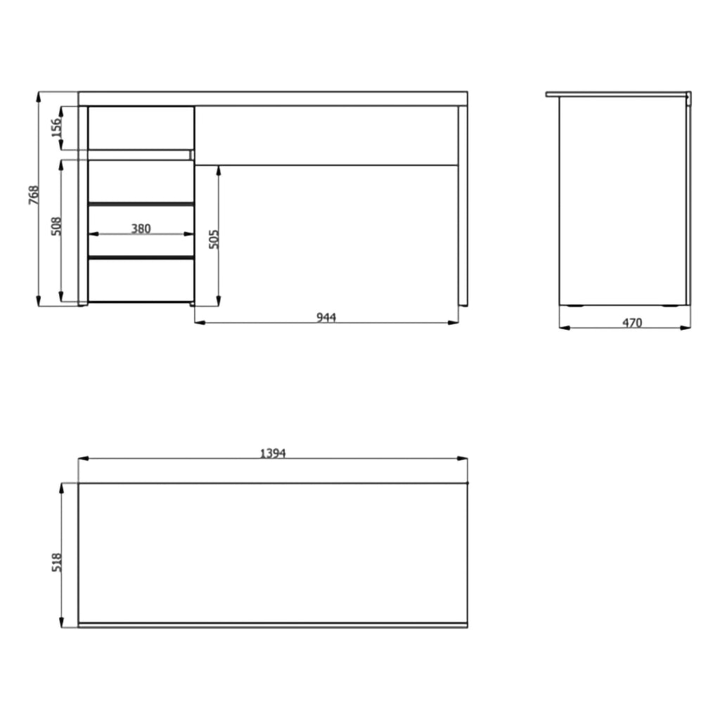 Bovec, Scrivania un Cassetto, 140x52x77h cm Marrone Rovere Nodi
