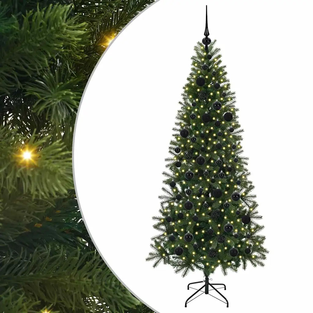 Albero di Natale | Decorazioni natalizie artificiale con 300 LED Verde 180 cm PE e PVC
