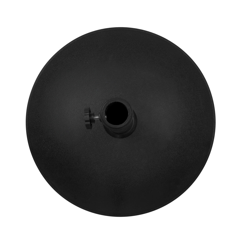 Base Ombrellone Inclinabile 16kg in Cemento Nero Rotonda da Giardino