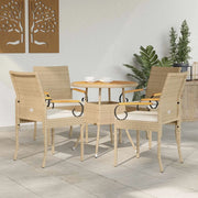 Sedie da giardino con cuscino 4 pcs Beige e Bianco Crema 42025887
