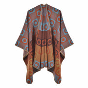 Sciarpa divisa con stampa a lettere di tendenza, sciarpa calda in cashmere jacquard alla moda, mantello