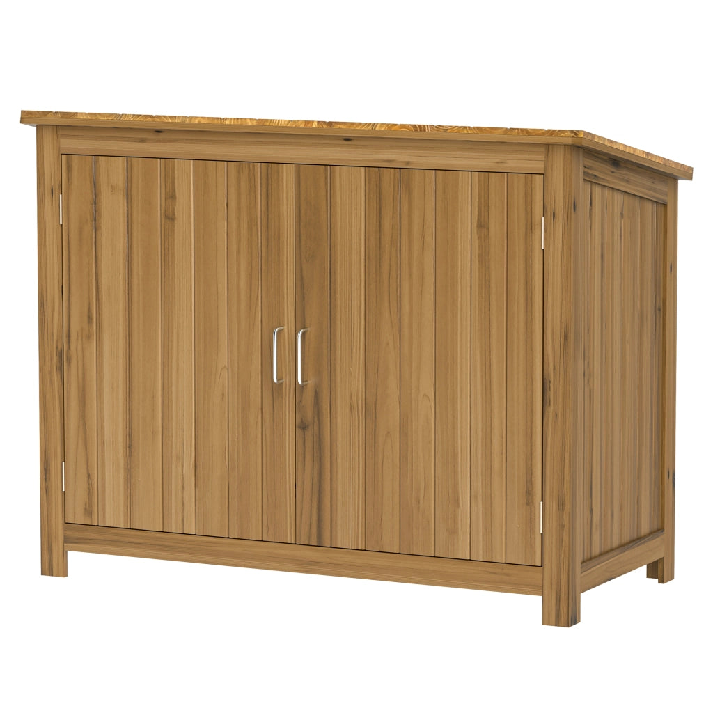 Armadio da Giardino in Legno con 2 Ante e 2 Ripiani ¨C zephmum ¨C 110x50x85 cm, Marrone