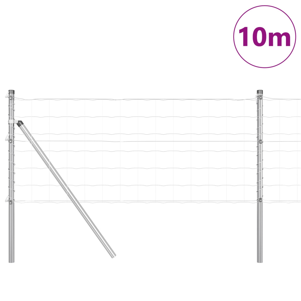 Euro Fence con 7 post 0.6x10 m Acciaio zincato
