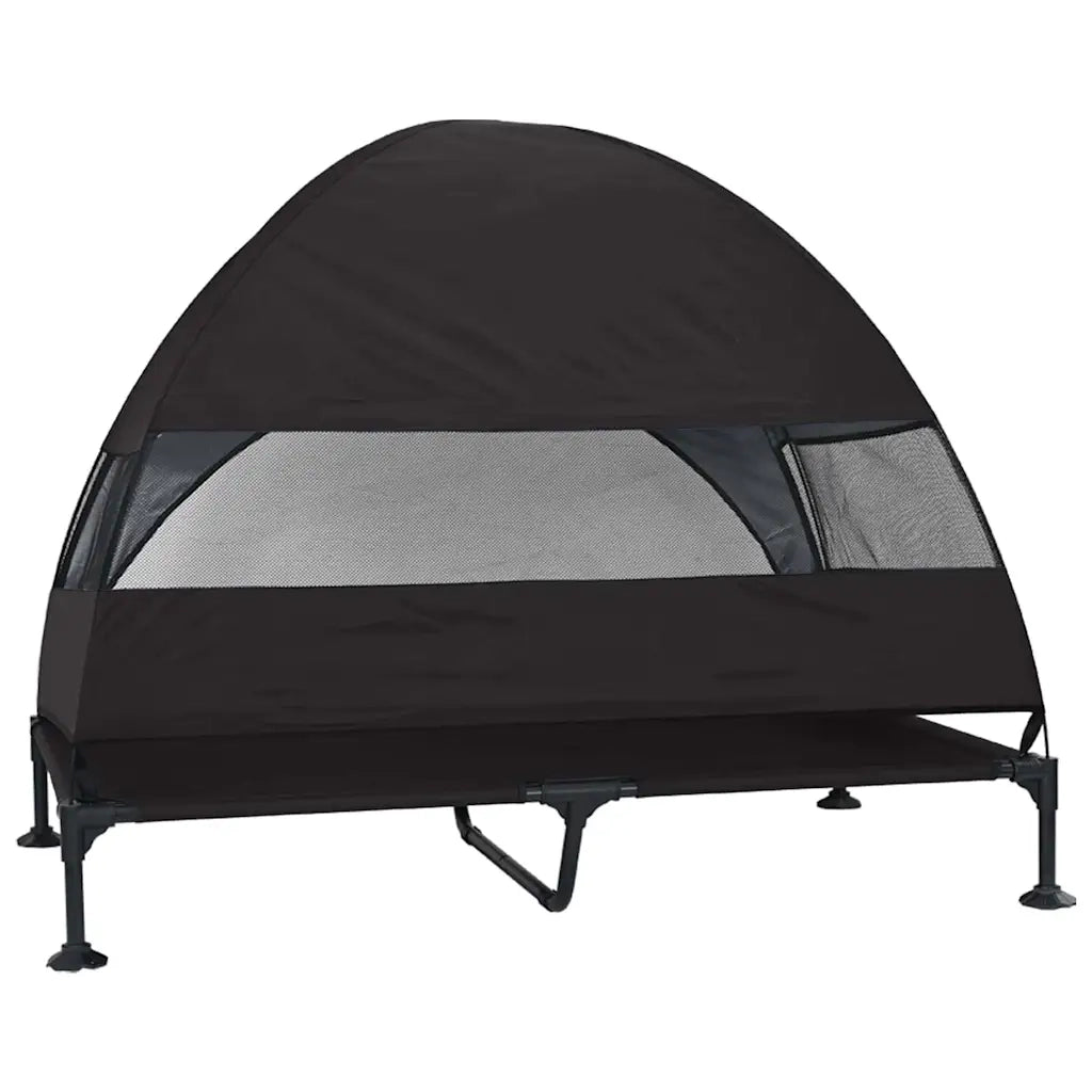 Letto per Cani Elevato Nero 127 x 81 x 108 cm Tessuto e acciaio 42008221