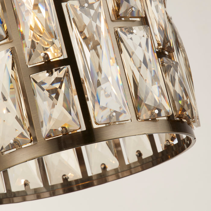 Sospensione Classico Gioiello Acciaio Ottone Vetro 1 Luce E27