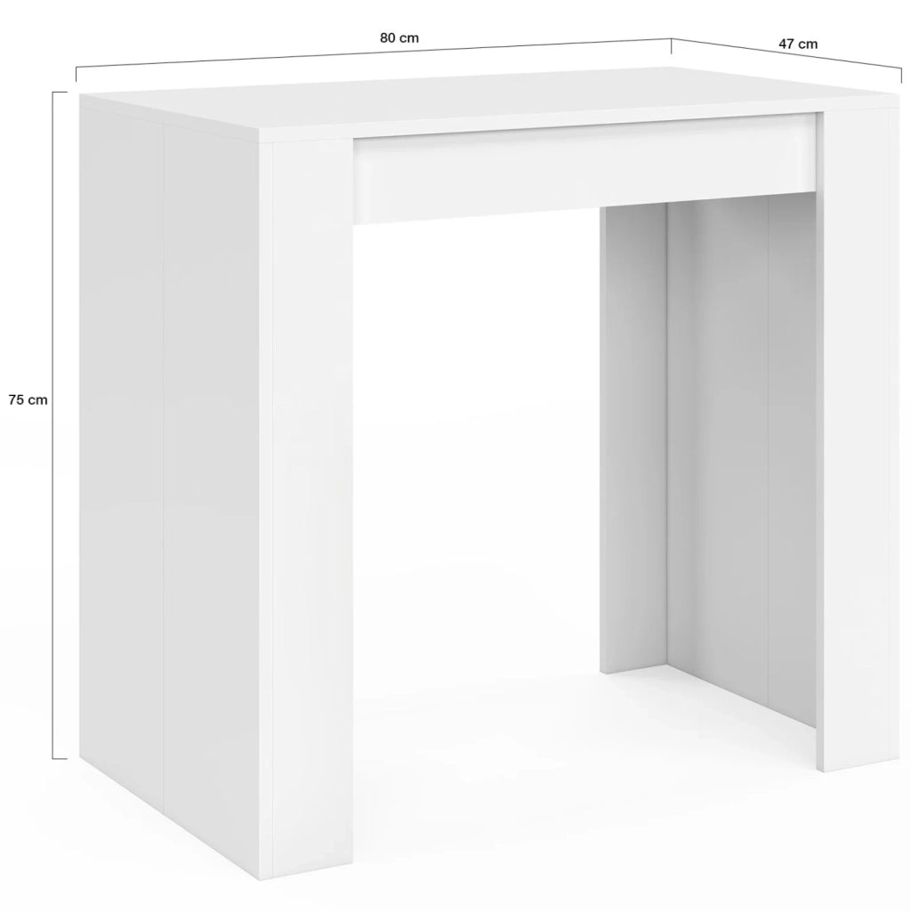 IDMarket - Tavolino allungabile ORLANDO per 6 persone, 140 cm, legno bianco