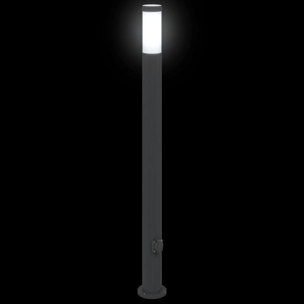 Lampada a paletto con presa elettrica 110 cm Acciaio Inox IP44 4006039