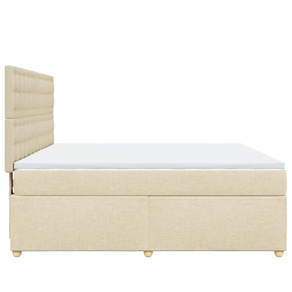 vidaXL Giroletto a Molle con Materasso Crema 180x200 cm in Tessuto
