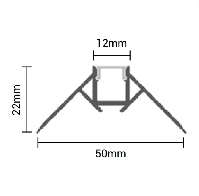 Profilo alluminio integrato optonica 5165 per strisce led 2m grigio