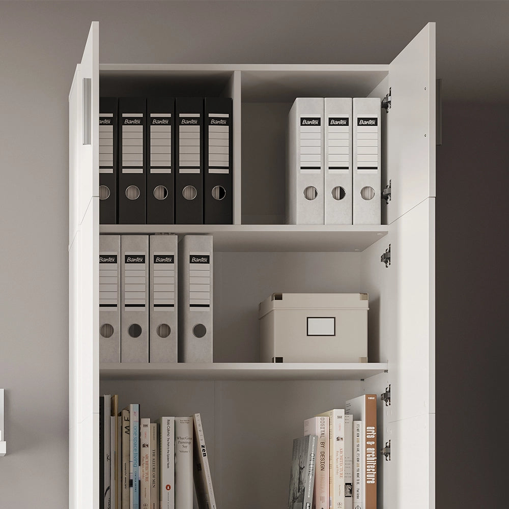 Vicco Scaffale per file Bianco 80 x 182.4 cm con estensione dell'armadio e cassetto