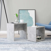 Set Tavolini da Salotto Grigio Cemento 48x30x45 cm Multistrato 802889