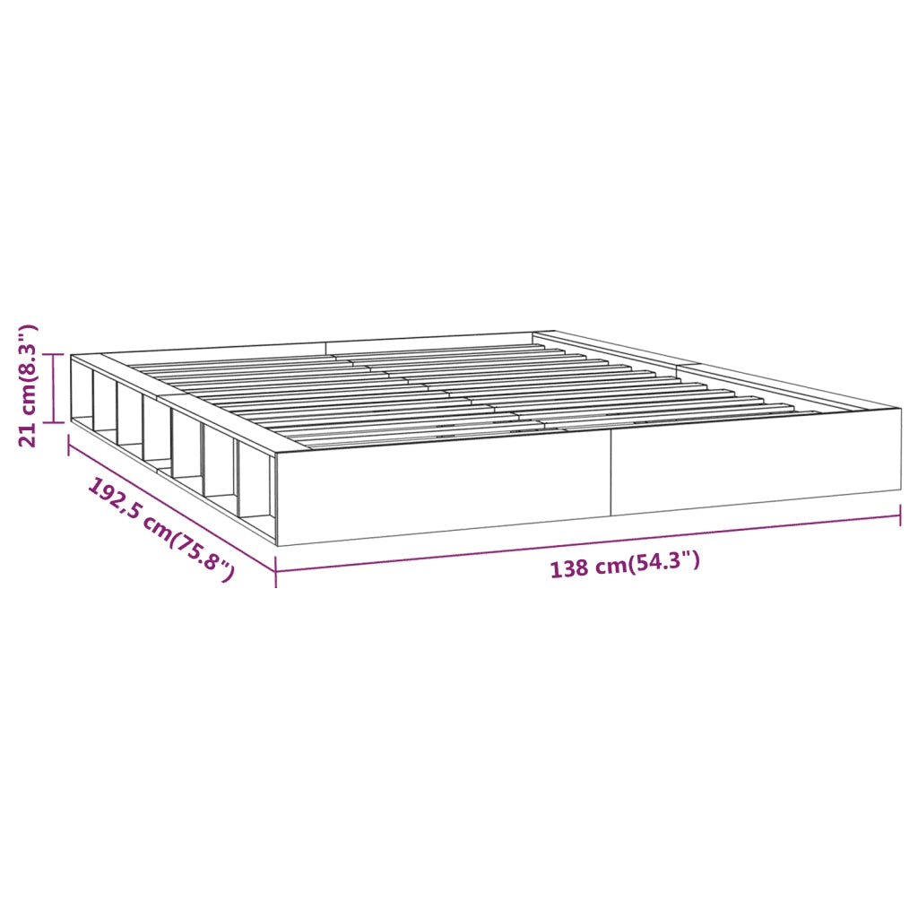 Giroletto-Struttura Letto 120x190 cm Small Double in Legno Massello 584570